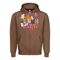 Chestnut One hip Lunch Lady Easter Day Zipper Hoodie - CowGirlArtShop