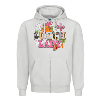 Dove Grey One hip Lunch Lady Easter Day Zipper Hoodie - CowGirlArtShop