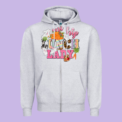 One Hip Lunch Lady Easter Day Zipper Hoodie Designed By Cowgirlartshop