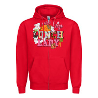 Red One hip Lunch Lady Easter Day Zipper Hoodie - CowGirlArtShop