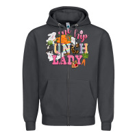 Smoke One hip Lunch Lady Easter Day Zipper Hoodie - CowGirlArtShop