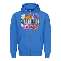 True Royal One hip Lunch Lady Easter Day Zipper Hoodie - CowGirlArtShop