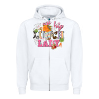 White One hip Lunch Lady Easter Day Zipper Hoodie - CowGirlArtShop