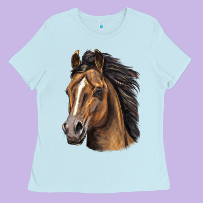 Quarter Horse Portrait Ladies Tee Designed By Lillyallendesigns