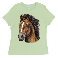 Matcha quarter horse portrait Ladies Tee - LillyAllenDesigns