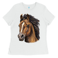 White quarter horse portrait Ladies Tee - LillyAllenDesigns