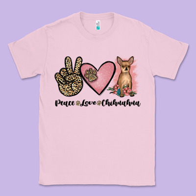 Peace Love Chihuahua Classic Tee Designed By Jahusdesignshop