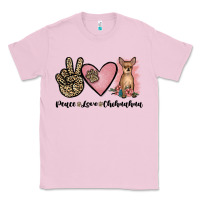 Bubblegum Pink peace love chihuahua Classic Tee - JahusDesignShop