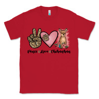 Red peace love chihuahua Classic Tee - JahusDesignShop