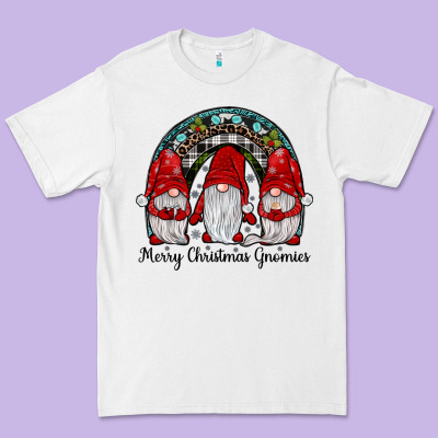 Merry Christmas Gnomes Rainbow Premium Tee Designed By Jahusdesignshop