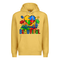 Antique Gold different is beautiful autism Premium Hoodie - OliviaCreatesArt