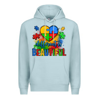 Blue Mist different is beautiful autism Premium Hoodie - OliviaCreatesArt