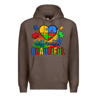 Coffee different is beautiful autism Premium Hoodie - OliviaCreatesArt