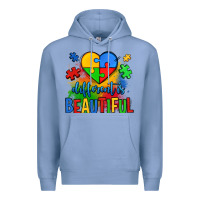 Colony Blue different is beautiful autism Premium Hoodie - OliviaCreatesArt