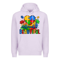 Lilac different is beautiful autism Premium Hoodie - OliviaCreatesArt
