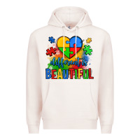 Pale Pink different is beautiful autism Premium Hoodie - OliviaCreatesArt