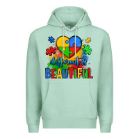 Seafoam different is beautiful autism Premium Hoodie - OliviaCreatesArt
