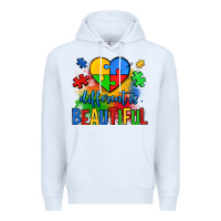 White different is beautiful autism Premium Hoodie - OliviaCreatesArt