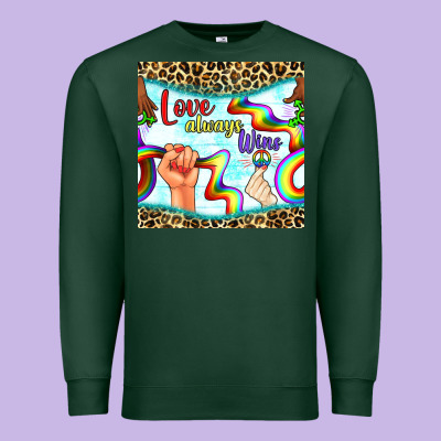 Pride Lgbtq Love Always Wins Peace Gender Symbol Premium Sweatshirt Designed By Bundleandbundleshop