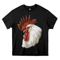 Black Leghorn Rooster Head Heavy Core Tee - LillyAllenDesigns
