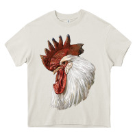 Cream Leghorn Rooster Head Heavy Core Tee - LillyAllenDesigns