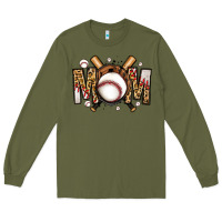 Army Green baseball mom Long Sleeve Tee - Jasminsmagicworld