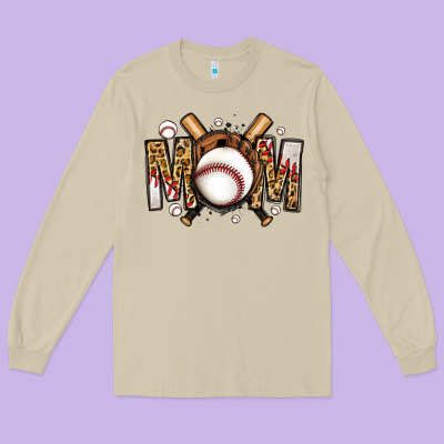 Baseball Mom Long Sleeve Tee Designed By Jasminsmagicworld