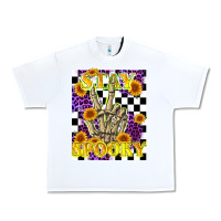 White stay skeleton hand spooky Urban Heavy Tee - LillyAllenDesigns