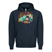 Navy Western rabbit Easter Day Zipper Hoodie - CowGirlArtShop