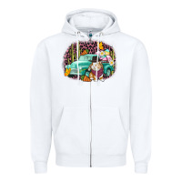 White Western rabbit Easter Day Zipper Hoodie - CowGirlArtShop