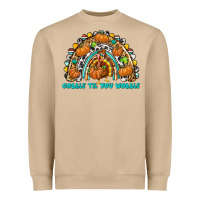 Mushroom Gobble Til You Wobble with Rainbow Heavyweight Sweatshirt - texasbilliewilder