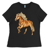 Black Haflinger Horse Ladies Tee - LillyAllenDesigns
