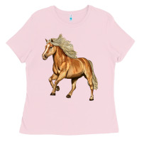 Bubblegum Pink Haflinger Horse Ladies Tee - LillyAllenDesigns
