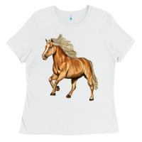 White Haflinger Horse Ladies Tee - LillyAllenDesigns