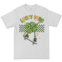 Dove Grey lucky dude Premium Tee - MaliasSmallBusiness