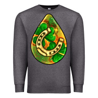 Charcoal Heather st.patrick's teardrop earrings Premium Sweatshirt - FaDigitalArtStudio