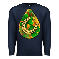 Navy st.patrick's teardrop earrings Premium Sweatshirt - FaDigitalArtStudio