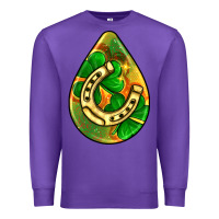 Purple st.patrick's teardrop earrings Premium Sweatshirt - FaDigitalArtStudio