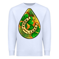 White st.patrick's teardrop earrings Premium Sweatshirt - FaDigitalArtStudio
