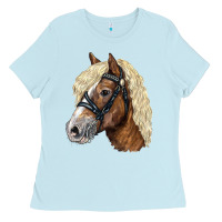 Baby Blue Haflinger Avelignese Horse Ladies Tee - LillyAllenDesigns