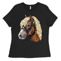 Black Haflinger Avelignese Horse Ladies Tee - LillyAllenDesigns