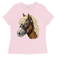 Bubblegum Pink Haflinger Avelignese Horse Ladies Tee - LillyAllenDesigns
