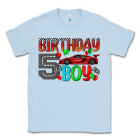 Dusty Blue birthday boy 5 Classic Tee - BundleAndBundleShop