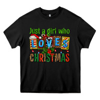 Black just a girl who loves christmas Heavy Core Tee - AdoDesignShop