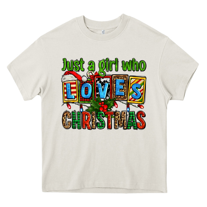 Just A Girl Who Loves Christmas Heavy Core Tee by AdoDesignShop | Teevron