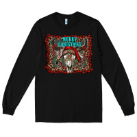 Black merry christmas bull skull Long Sleeve Tee - RanaPortraitStore