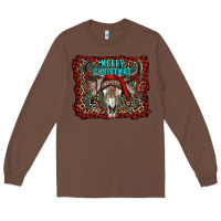 Chestnut merry christmas bull skull Long Sleeve Tee - RanaPortraitStore