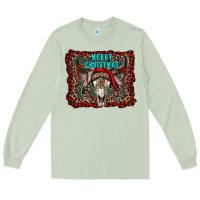 Matcha merry christmas bull skull Long Sleeve Tee - RanaPortraitStore
