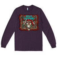 Plum merry christmas bull skull Long Sleeve Tee - RanaPortraitStore