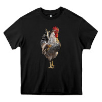 Black cream legbar rooster Heavy Core Tee - LillyAllenDesigns